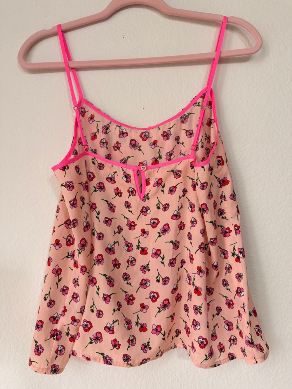 Juicy Couture Y2K Floral Cami Pink Lace Trim Coquette Dainty Spring Top Size M - Picture 2 of 9